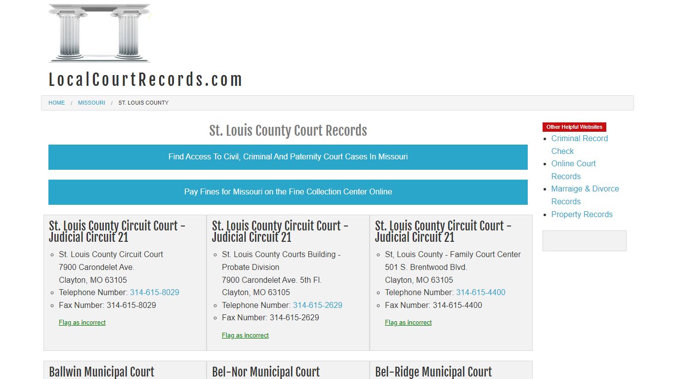St. Louis County Court Records - Missouri